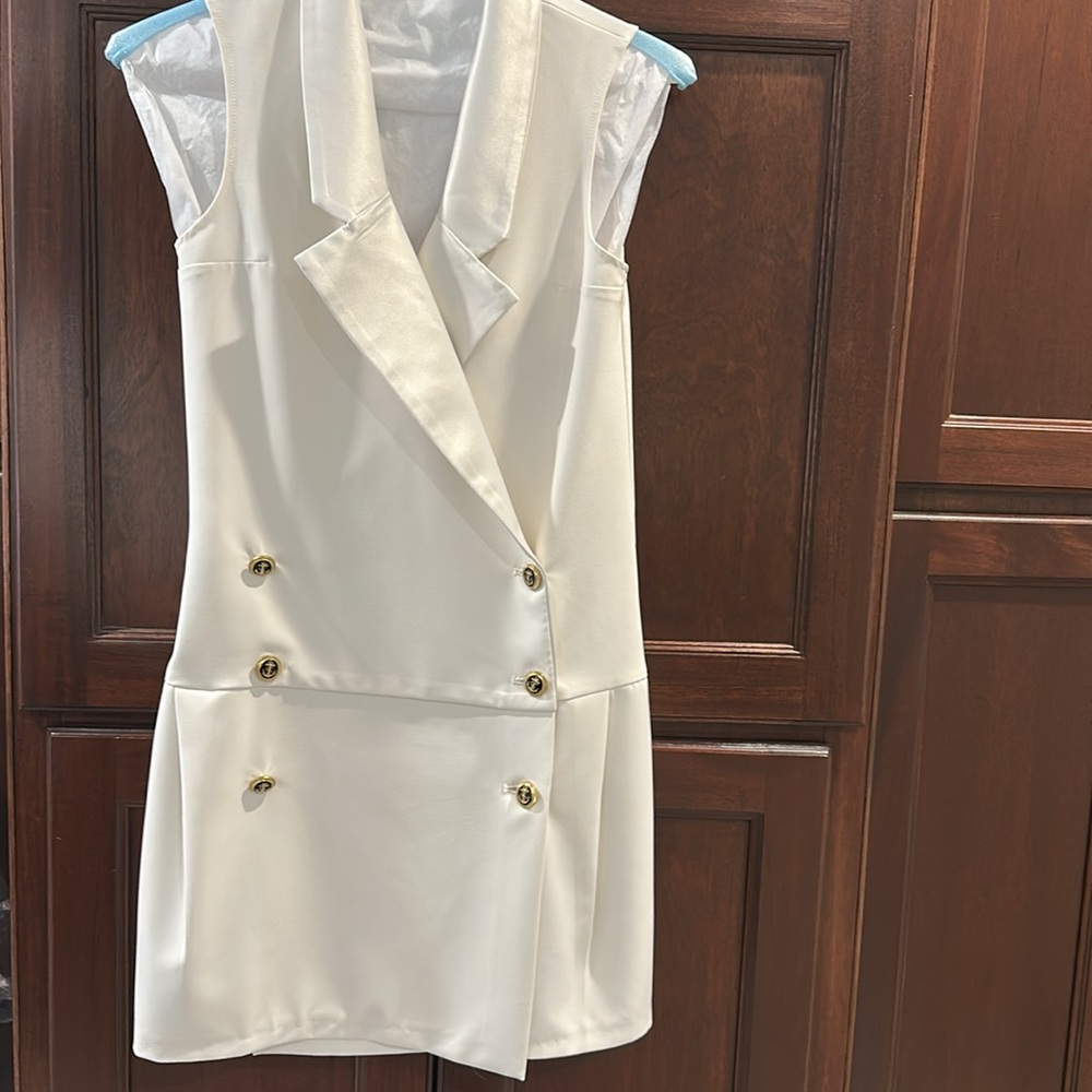 HOTEL PARTICULIER DROP WAIST OFF WHITE DRESS XS NWT
